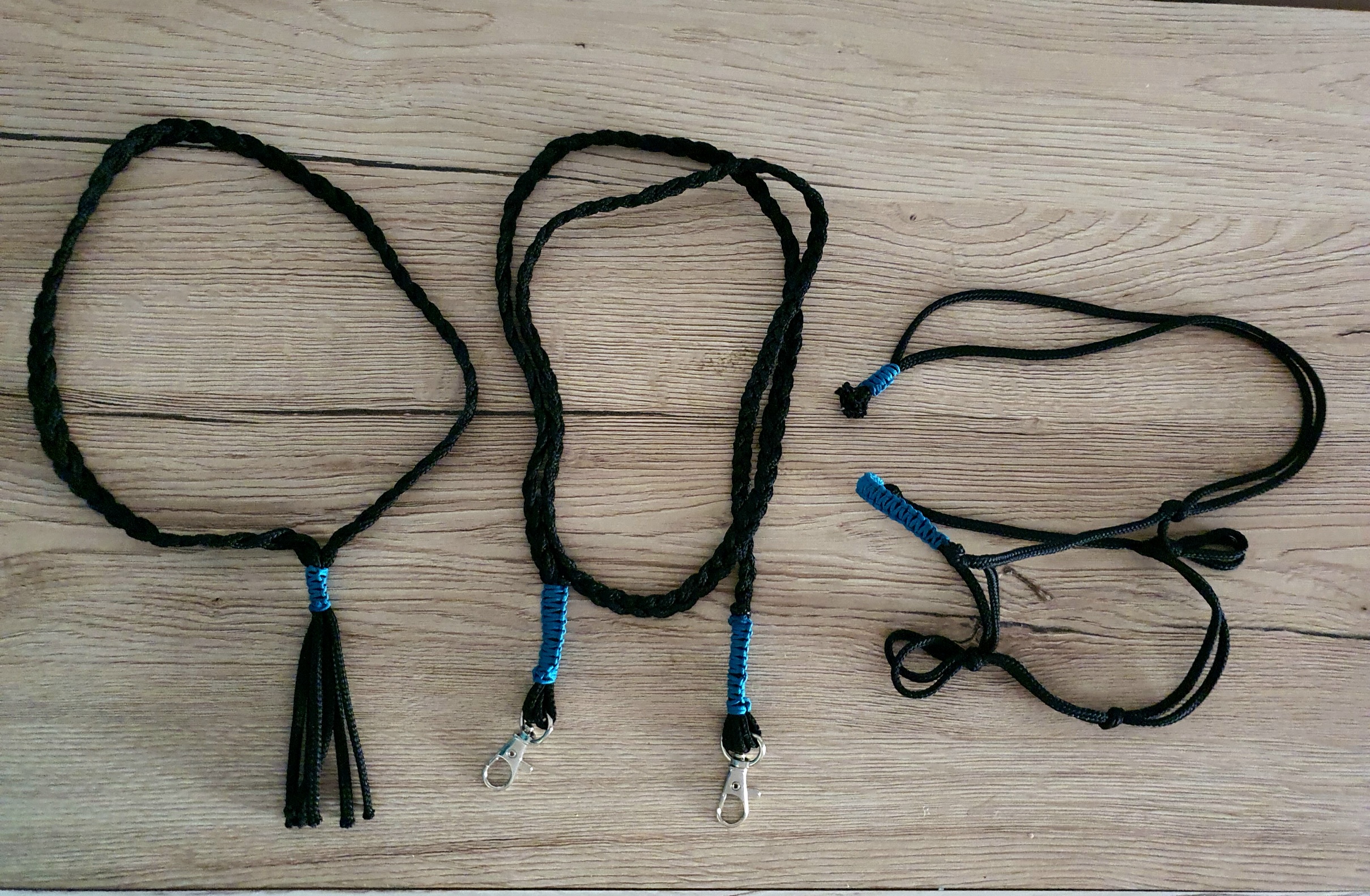 Hobby Horse - Provazový set - černý s modrým opletem