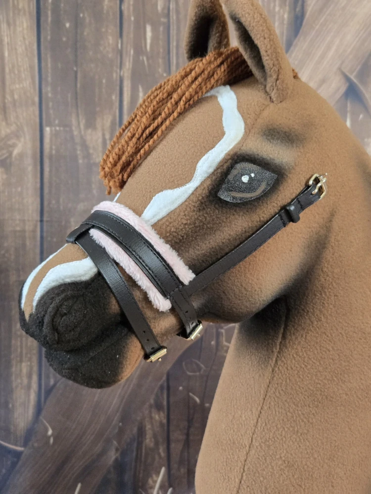 Hobby Horse - Anglický nánosník s podpínkou, černý, růžový beránek