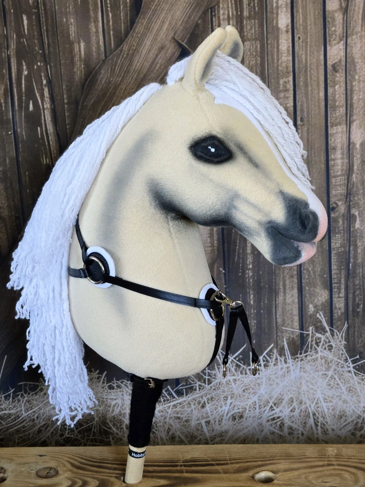 Hobby Horse - Martingal, černý, bílý fleece (1)