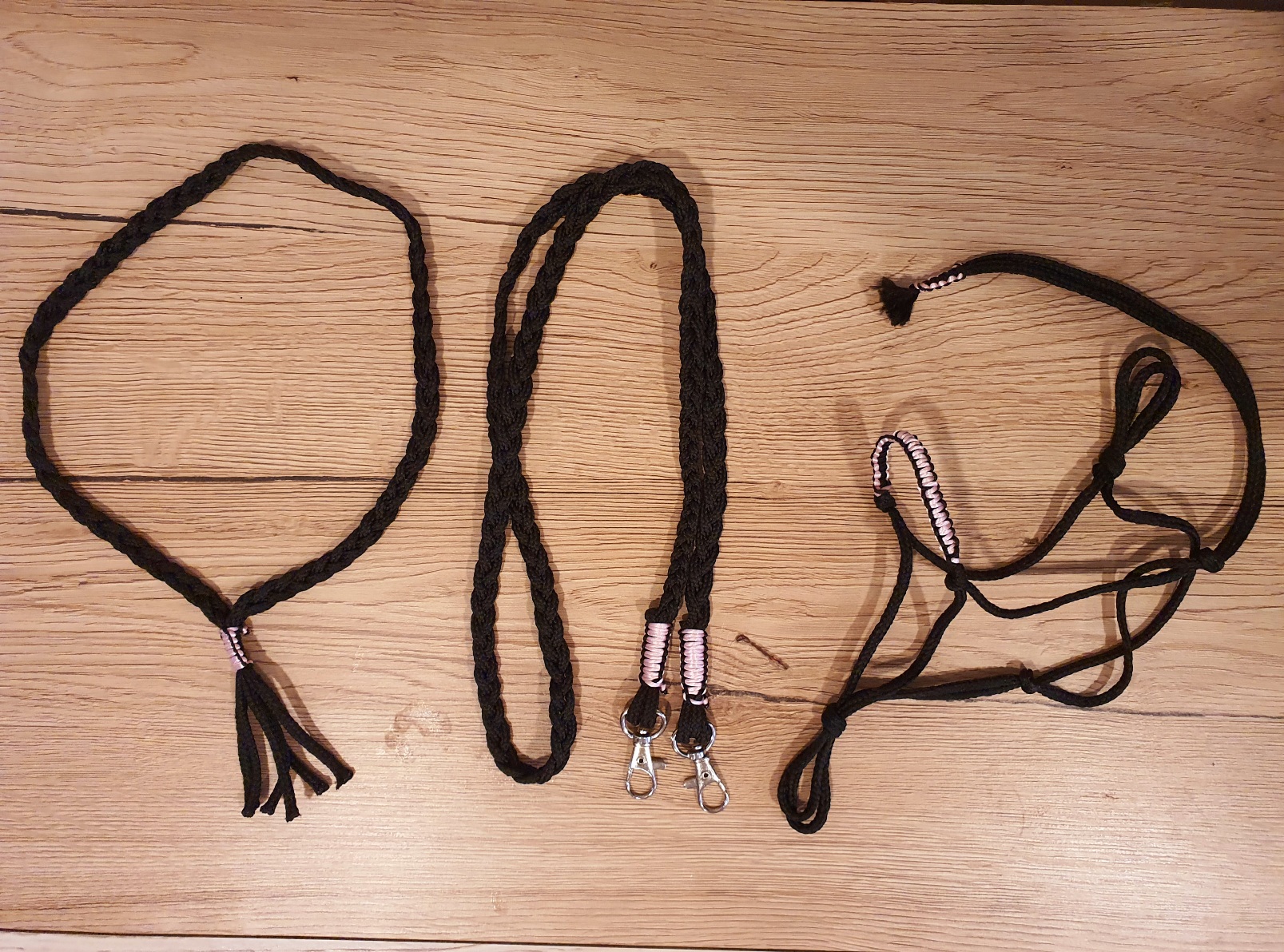Hobby Horse - Provazový set, černý, růžovočerný oplet