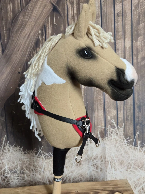 Pony - Poprsák s martingalem, černo-červený