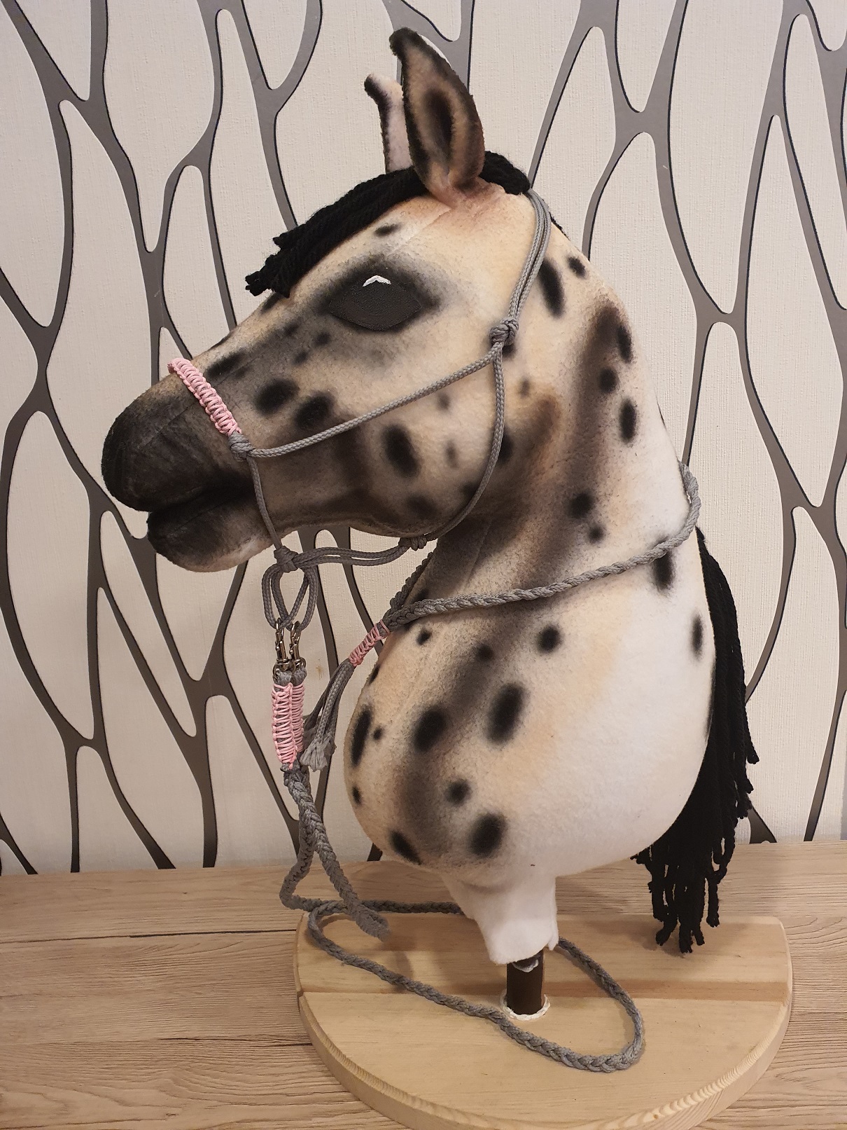 Hobby Horse - Provazový set - šedý s růžovým opletem
