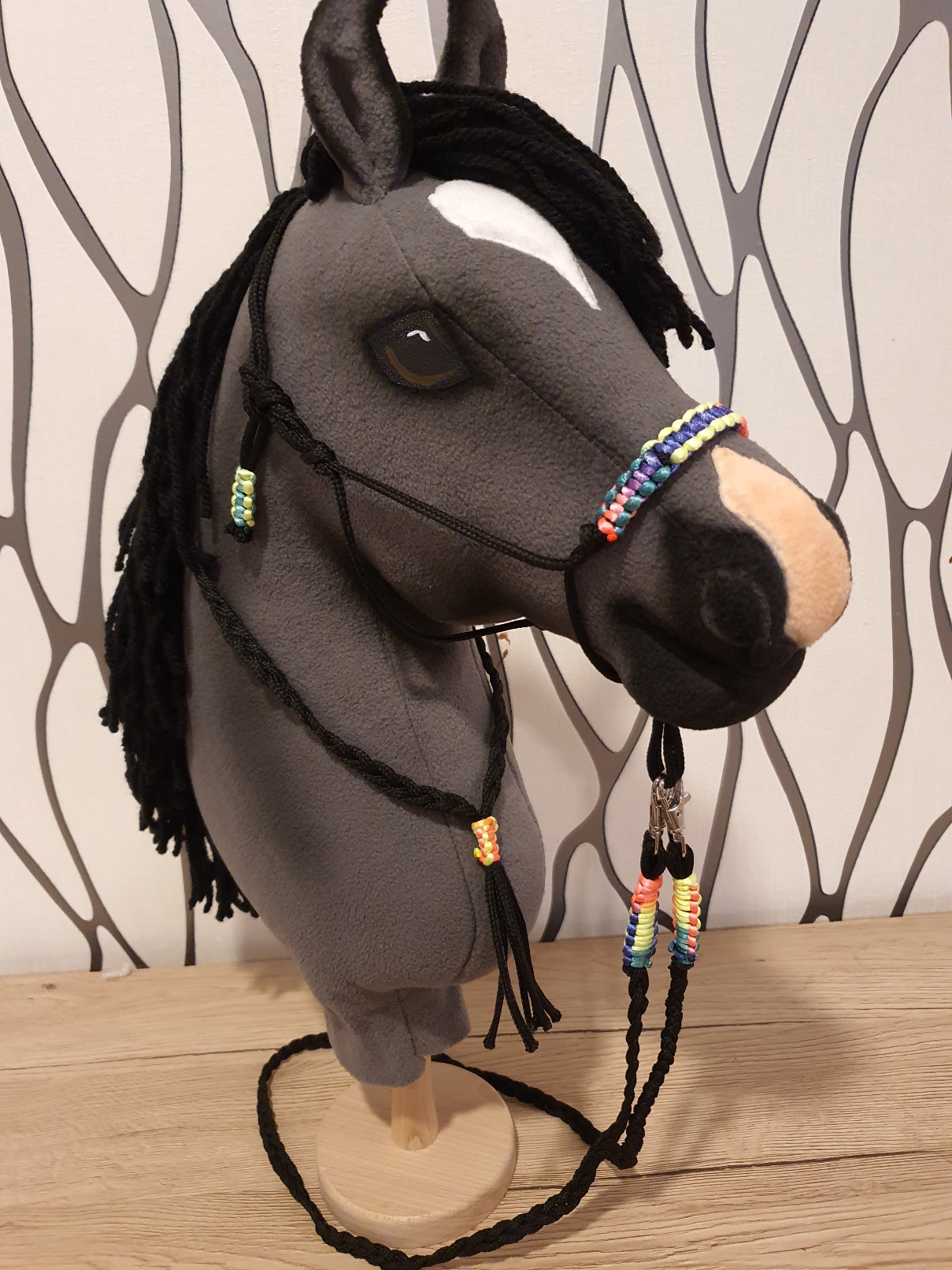 Hobby Horse - Provazový set - černý s duhovým opletem