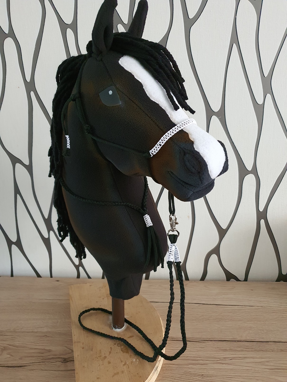 Hobby Horse - Provazový set - černý s bílým opletem