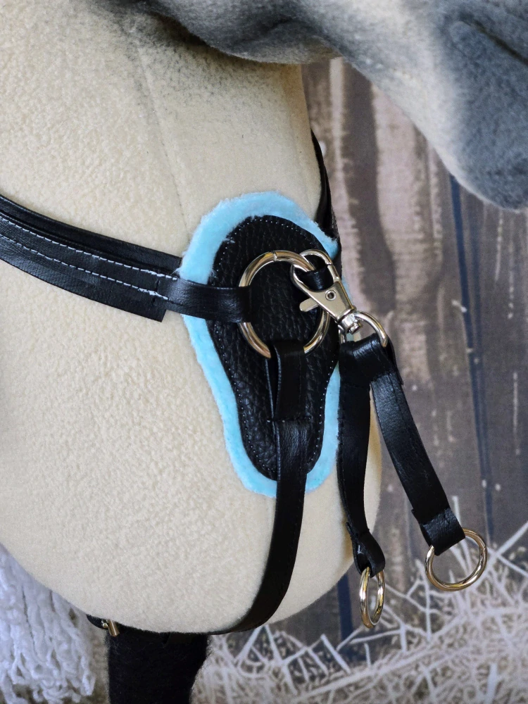 Hobby Horse - Martingal , černý, modrý beránek