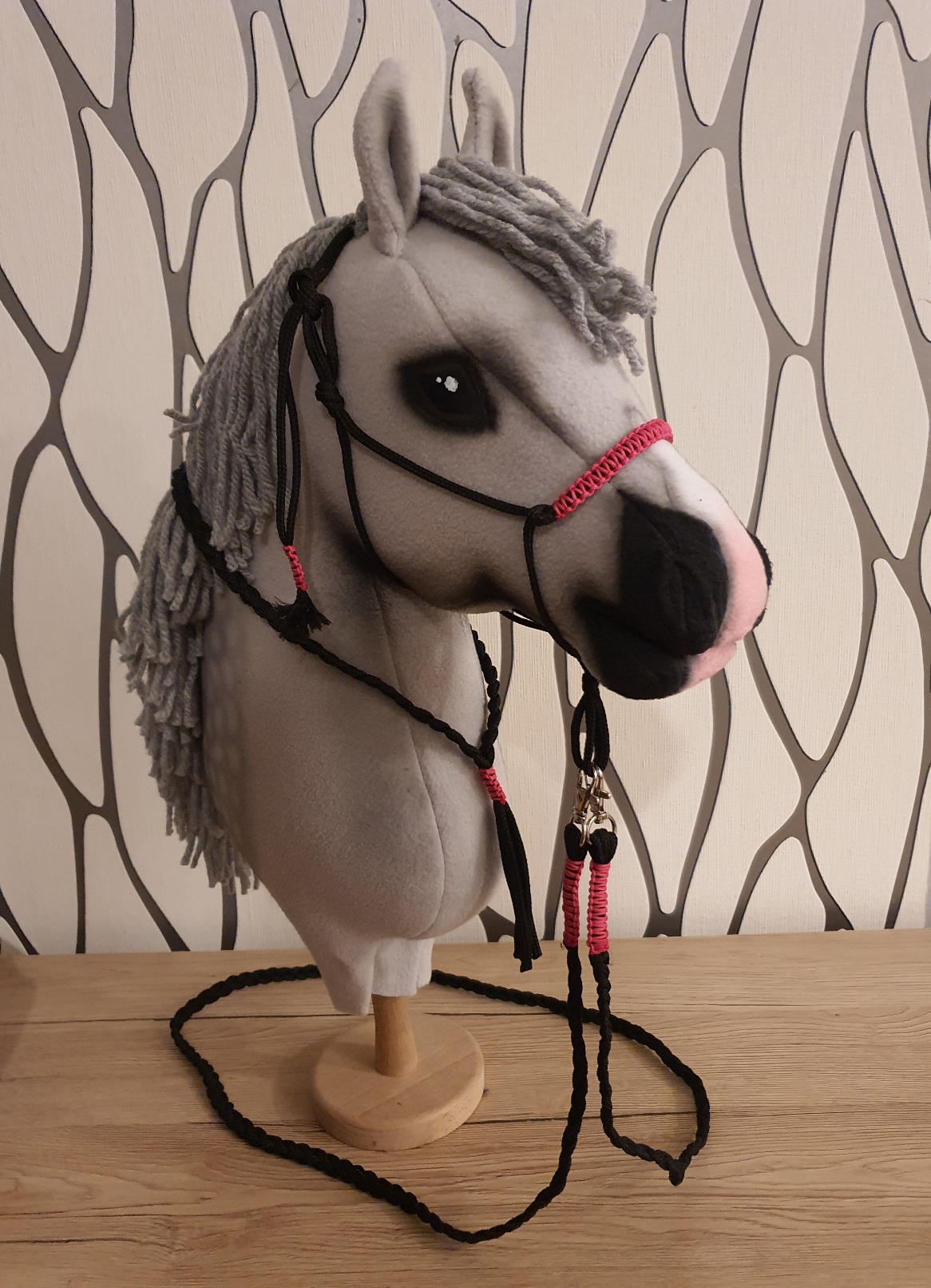 Hobby Horse - Provazový set - černý s růžovým opletem