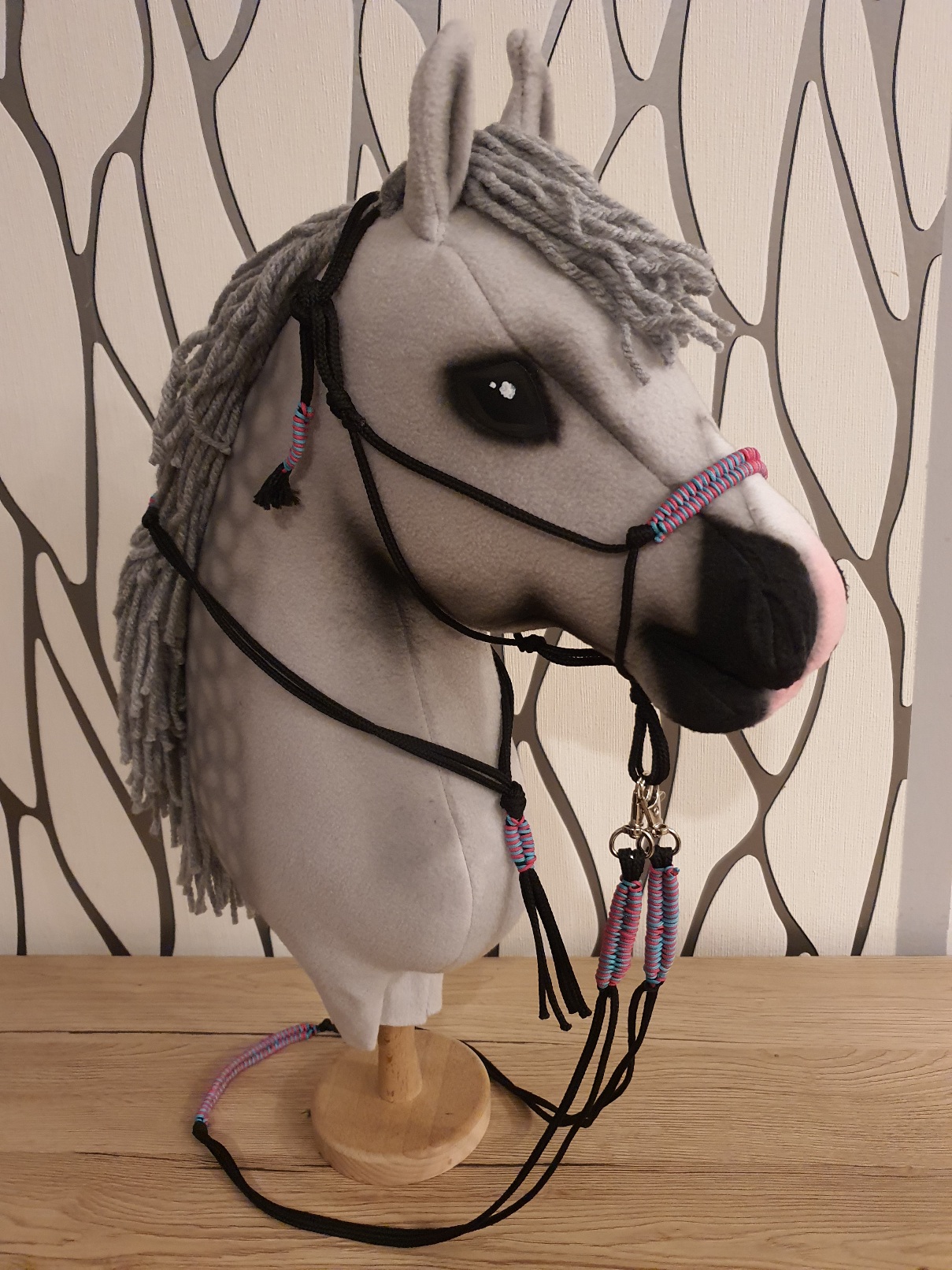 Hobby Horse - Provazový set - černý - modro růžové oplety
