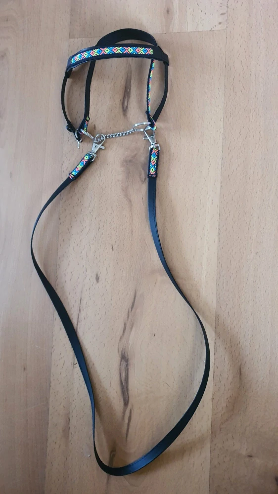 Westernová uzdečka pro Hobby Horse – černá z koženky, velikost PONY