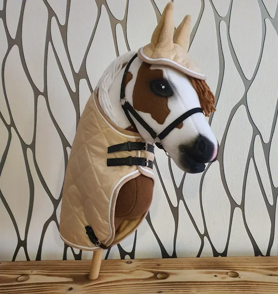 Hobby Horse - Čabraka a deka, béžová, béžovo bílé olemování
