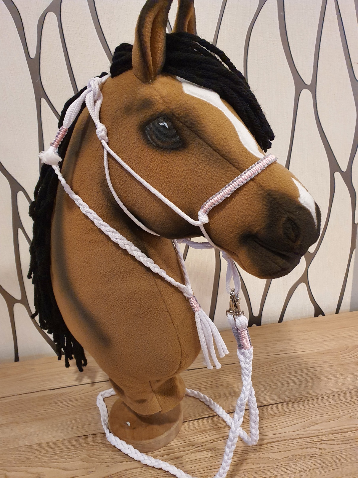 Hobby Horse - Provazový set - bílý, šedorůžový oplet