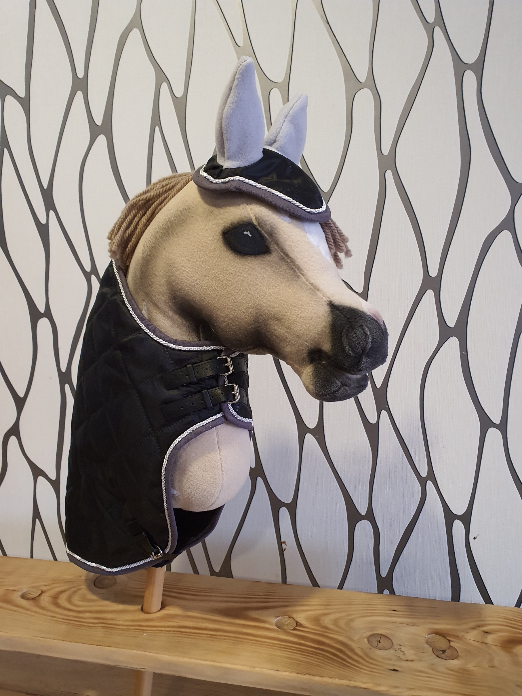 Hobby Horse - Čabraka a deka, černá , šedo-bílé olemování