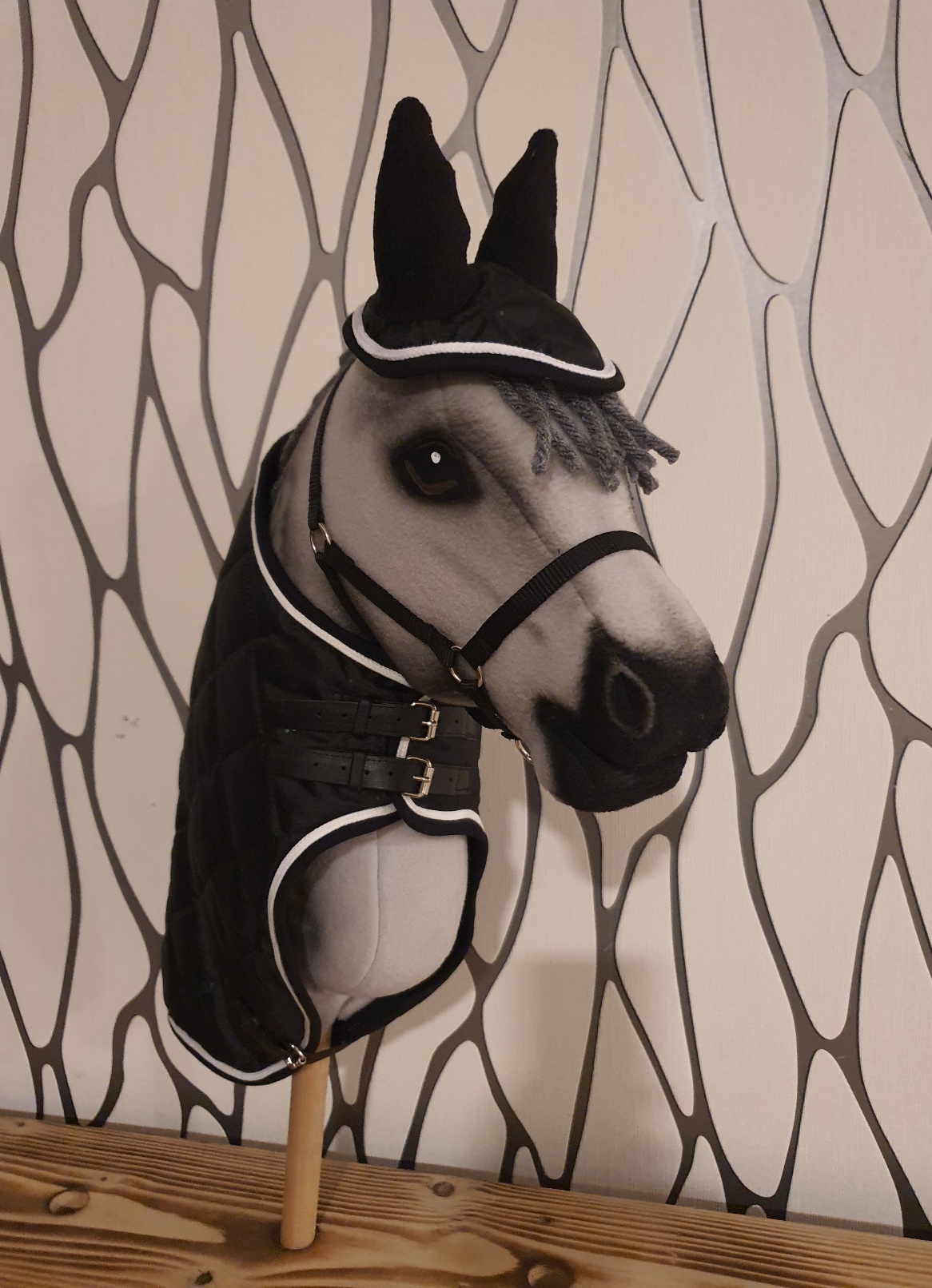 Hobby Horse - Čabraka a deka, černá, černobílé olemování