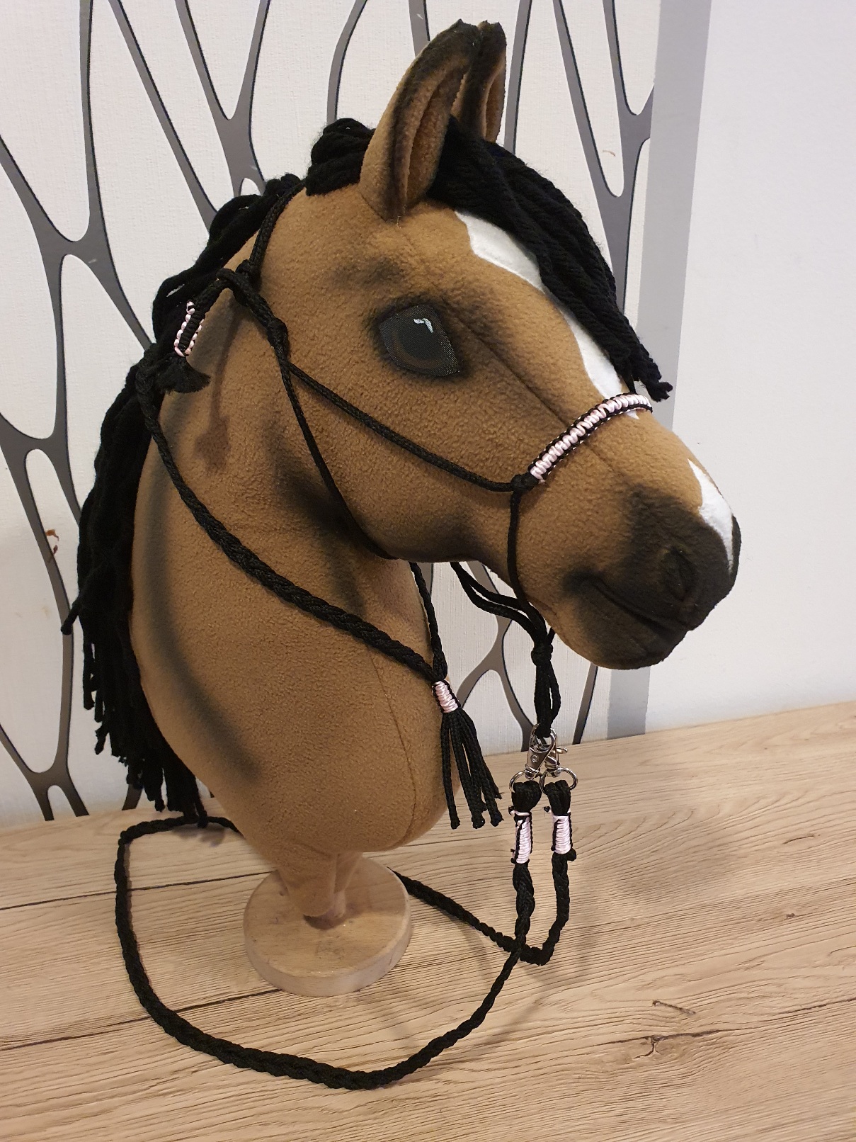 Hobby Horse - Provazový set, černý, růžovočerný oplet