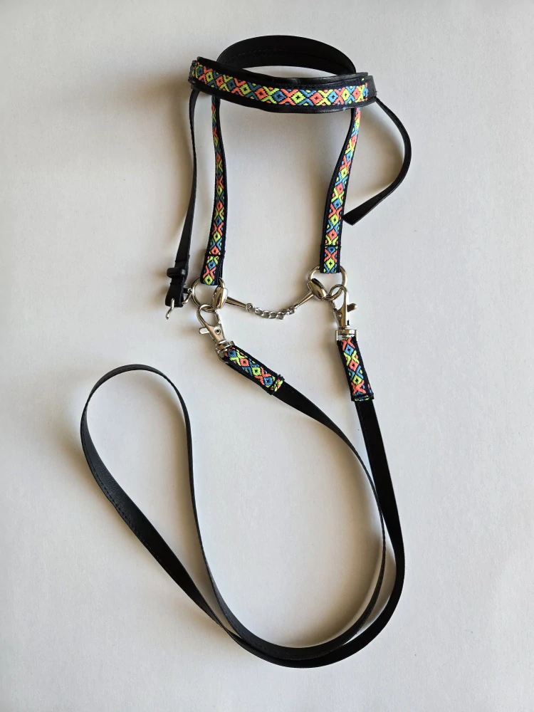 Westernová uzdečka pro Hobby Horse – černá z koženky, velikost PONY
