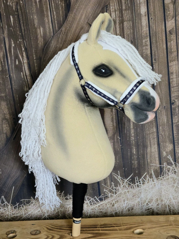Hobby Horse - stájová ohlávka modrá s bílým beránkem, vločky