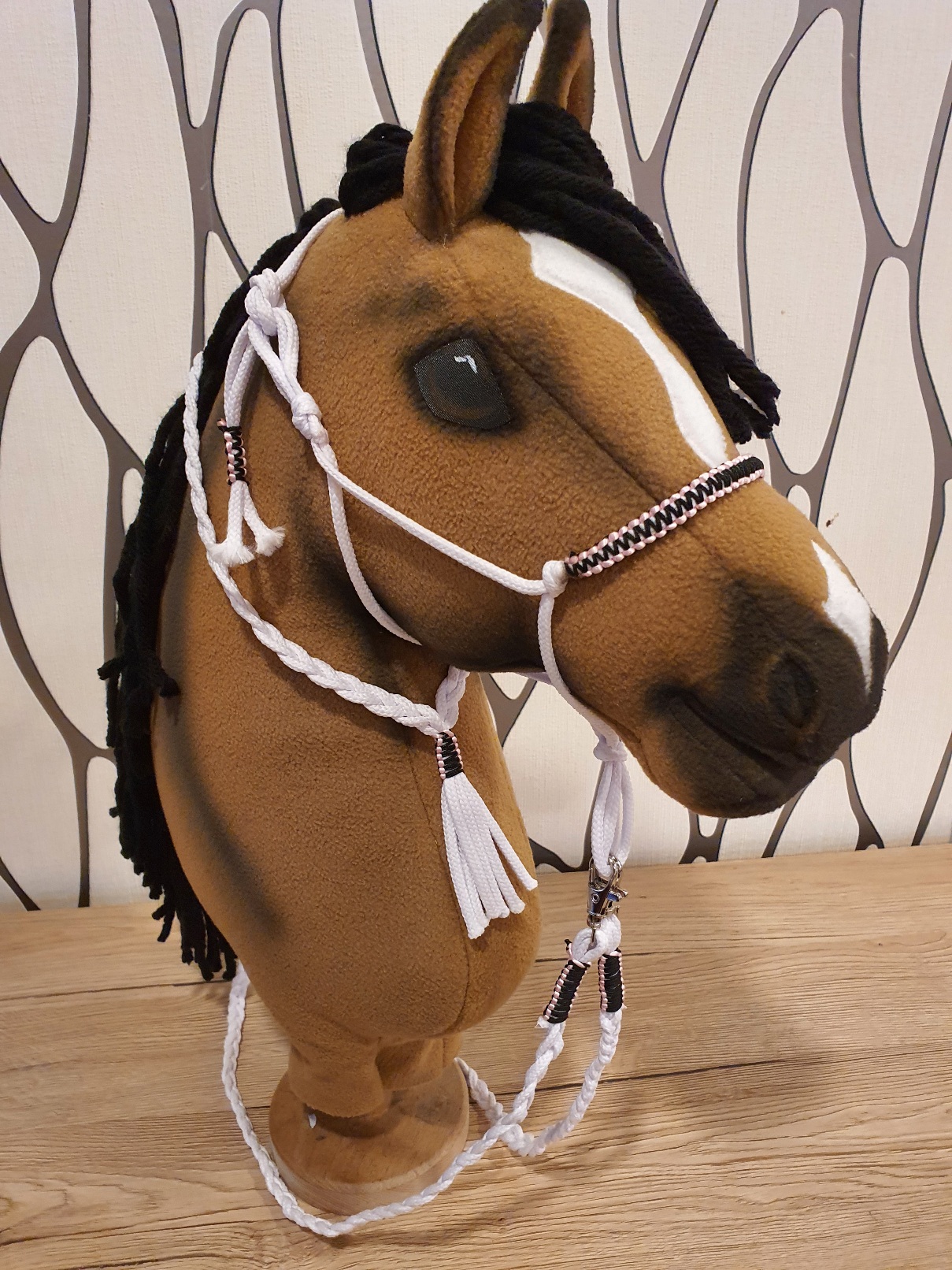 Hobby Horse - Provazový set - bílý, černorůžový oplet