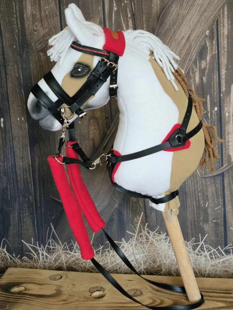 Pony - Poprsák s martingalem, černo-červený