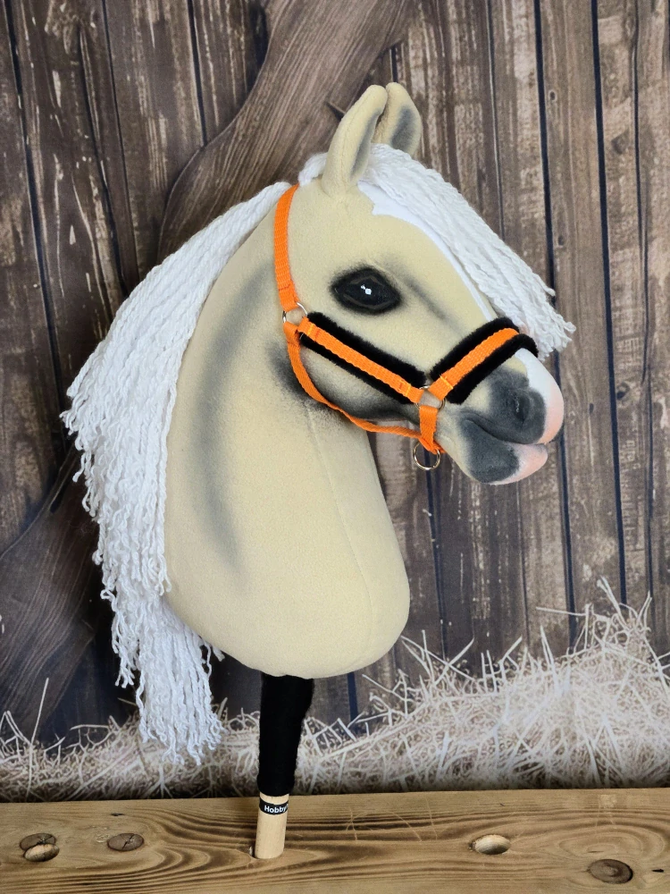 Hobby Horse - Stájová ohlávka, oranžová, černý beránek
