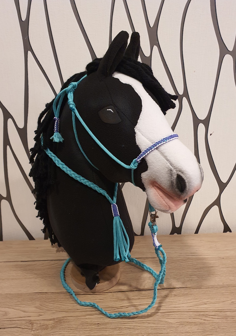 Hobby Horse - Provazový set - tyrkysový s fialovobílým opletem