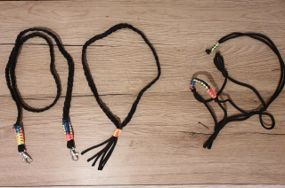 Hobby Horse - Provazový set - černý s duhovým opletem