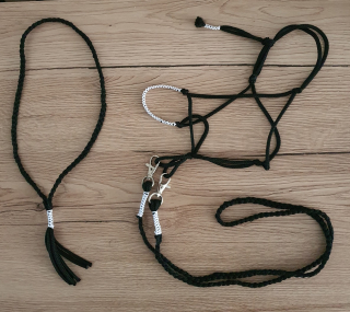 Hobby Horse - Provazový set - černý s bílým opletem