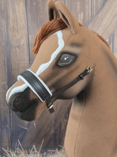 Hobby Horse - Anglický nánosník bez podpínky, černý, bílý fleece
