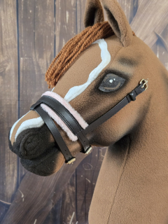 Hobby Horse - Anglický nánosník s podpínkou, černý, růžový beránek