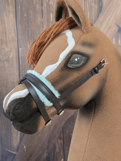 Hobby Horse - Anglický nánosník s podpínkou, černý, modrý beránek