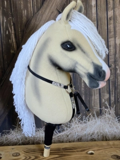 Hobby Horse - Martingal, černý, stříbrné kamínky (2)