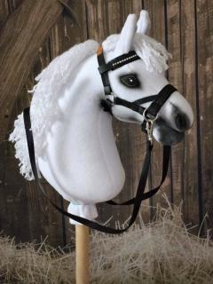 Bezudidlová uzdečka pro Hobby Horse – černá z koženky, velikost PONY