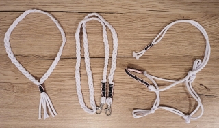 Hobby Horse - Provazový set - bílý, černorůžový oplet