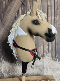Pony - Poprsák s martingalem, černo-červený
