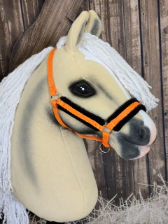 Hobby Horse - Stájová ohlávka, oranžová, černý beránek