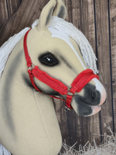 Hobby Horse - Stájová ohlávka, červená, červený beránek